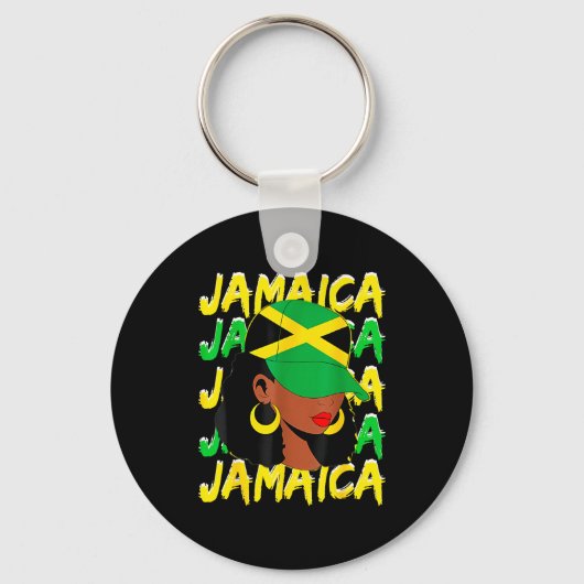 Womens Proud Jamaican Afro Black Woman Jamaica Fla Schlüsselanhänger (Vorderseite)