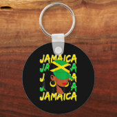 Womens Proud Jamaican Afro Black Woman Jamaica Fla Schlüsselanhänger (Vorderseite)