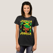 Womens Proud Jamaican Afro Black Woman Jamaica Fla T-Shirt (Vorne ganz)