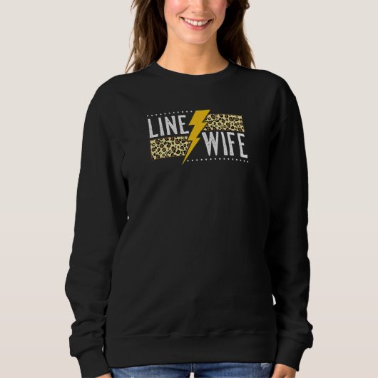 Womens Proud Line Wife - Lineworker Husband Linema Sweatshirt (Vorderseite)