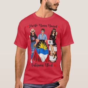 Womens Proud Puerto Rico Guadaloupe Roots Geboren T-Shirt