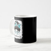 Womens Psych Nurse Messy Bun geblasen Weltgesundhe Kaffeetasse (Vorderseite Links)