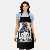 Women's #Puerto Rican Life Messy Bun Hair Puerto R Schürze (Getragen)