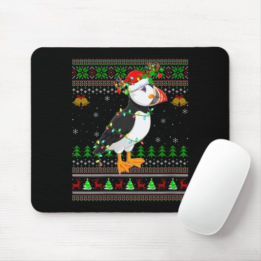 Womens Puffin Bird Ugly Christmas Sweaters Holiday Mousepad (Mit Mouse)