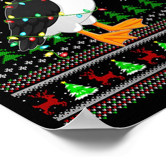 Womens Puffin Bird Ugly Christmas Sweaters Holiday Poster (Ecke)