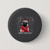 Womens Pug Dog Xmas Santa Hat F Christma Long Slee Button (Vorderseite)