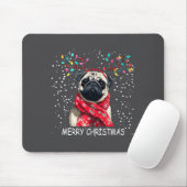Womens Pug Dog Xmas Santa Hat F Christma Long Slee Mousepad (Mit Mouse)