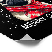 Womens Pug Dog Xmas Santa Hat F Christma Long Slee Poster (Ecke)