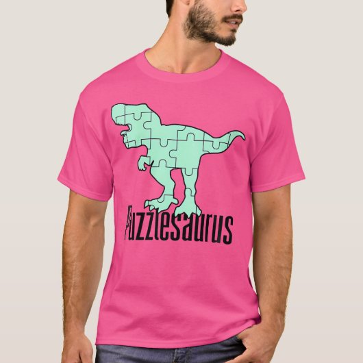 Womens Puzzlesaurus Dinosaur Puzzle Piece Game Jig T-Shirt (Vorderseite)