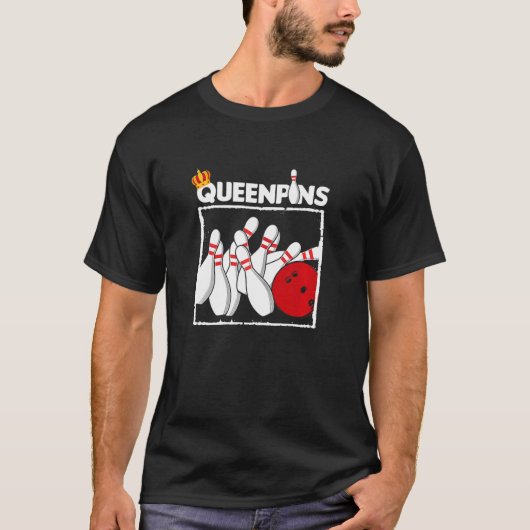 Womens Queenpins Bowling Bowler Bowling Ball Bowli T-Shirt (Vorderseite)
