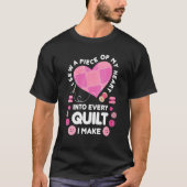 Womens Quilting Heart Sewing Machine Sew Sewer Qu T-Shirt (Vorderseite)