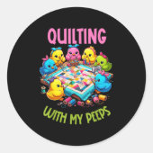 Womens Quilting With My Funny Quilting Gift For Wo Runder Aufkleber (Vorderseite)