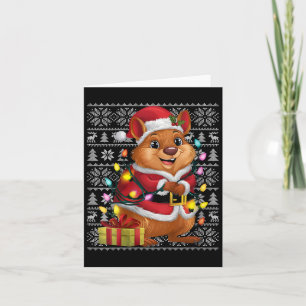 Womens Quokka Xmas Sweater Style Ugly Santa Quokka Karte