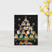 Womens Rabbit Christmas Tree Snow Funny Rabbit Xma Karte (Gelbe Blume)