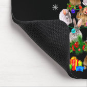 Womens Rabbit Christmas Tree Snow Funny Rabbit Xma Mousepad (Ecke)