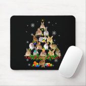 Womens Rabbit Christmas Tree Snow Funny Rabbit Xma Mousepad (Mit Mouse)