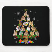 Womens Rabbit Christmas Tree Snow Funny Rabbit Xma Mousepad (Vorne)