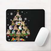 Womens Rabbit Christmas Tree Snow Funny Rabbit Xma Mousepad (Mit Mouse)