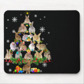 Womens Rabbit Christmas Tree Snow Funny Rabbit Xma Mousepad (Vorne)