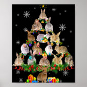 Womens Rabbit Christmas Tree Snow Funny Rabbit Xma Poster (Vorne)