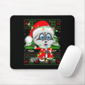 Womens Raccoon Christmas Lights Santa Costume Ugly Mousepad (Mit Mouse)