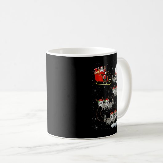 Womens Raccoon Santa Sleigh Flying Funny Magical C Kaffeetasse (VorderseiteRechts)