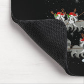Womens Raccoon Santa Sleigh Flying Funny Magical C Mousepad (Ecke)