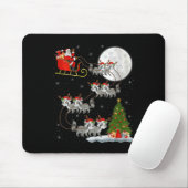 Womens Raccoon Santa Sleigh Flying Funny Magical C Mousepad (Mit Mouse)