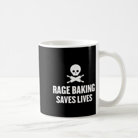 Womens Rage Baking Saves Live Skull Funny Baker Co Kaffeetasse (Rechts)