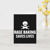Womens Rage Baking Saves Live Skull Funny Baker Co Karte (Gelbe Blume)