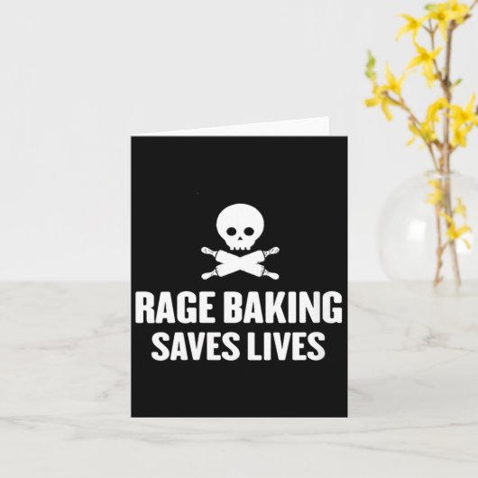Womens Rage Baking Saves Live Skull Funny Baker Co Karte (Gelbe Blume)
