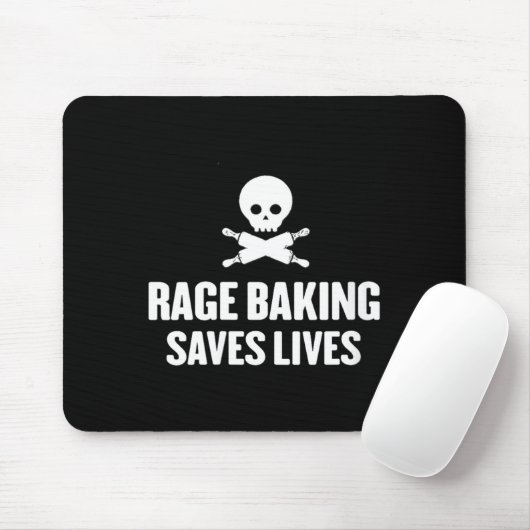 Womens Rage Baking Saves Live Skull Funny Baker Co Mousepad (Mit Mouse)