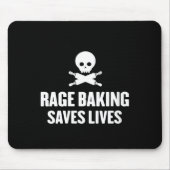 Womens Rage Baking Saves Live Skull Funny Baker Co Mousepad (Vorne)