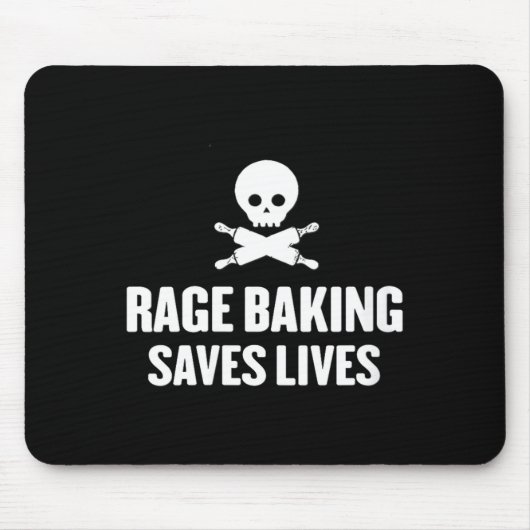 Womens Rage Baking Saves Live Skull Funny Baker Co Mousepad (Vorne)