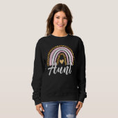 Womens Rainbow Aunt Leopard Print Niedlich Junge M Sweatshirt (Vorne ganz)