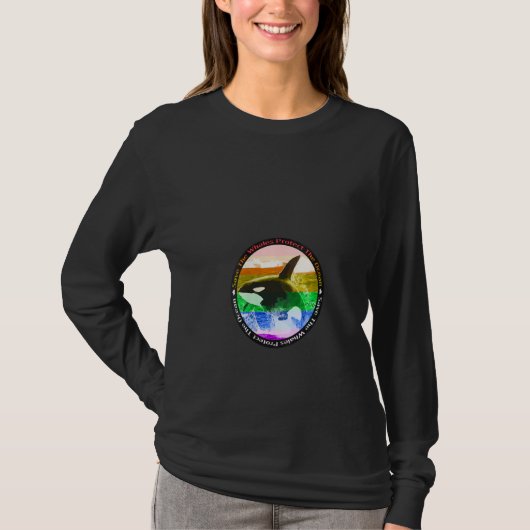 Womens Rainbow Orca Killer Whale Earth Activist Ma T-Shirt (Vorderseite)