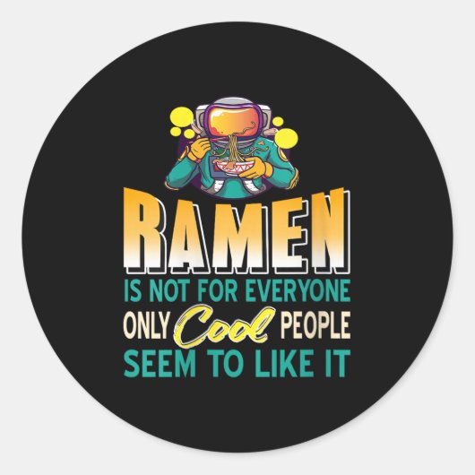 Womens Ramen liebt nur Raumfahrer Funny Noo Runder Aufkleber (Vorderseite)