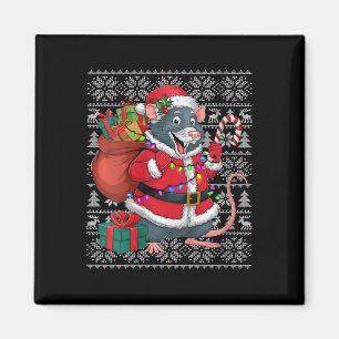 Womens Rat Xmas Sweater Style Ugly Santa Rat Chris Magnet