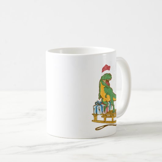 Womens Rawr Rawr Rawr Funny Christmas Dino Sleigh Kaffeetasse (VorderseiteRechts)