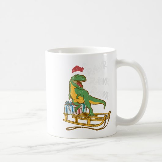 Womens Rawr Rawr Rawr Funny Christmas Dino Sleigh Kaffeetasse (Rechts)