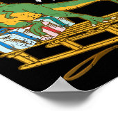 Womens Rawr Rawr Rawr Funny Christmas Dino Sleigh Poster (Ecke)