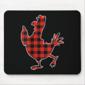 Womens Red Buffalo Plaid Pajama Chicken Merry Chri Mousepad (Vorne)