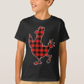 Womens Red Buffalo Plaid Pajama Chicken Merry Chri T-Shirt (Vorderseite)