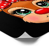 Womens Reindeer Merry Christmas Girl Boy Kids V-ne Poster (Ecke)