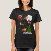 Womens Reindeer Santa Sleigh Flying Funny Magical T-Shirt (Vorderseite)