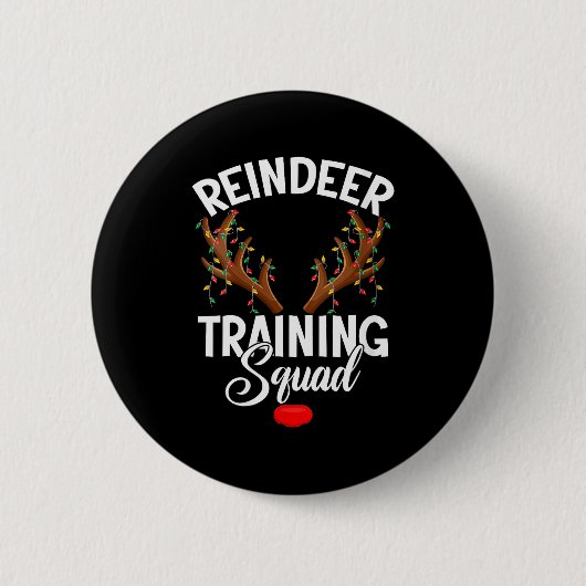 Womens Reindeer Training Squad Team Running Family Button (Vorderseite)