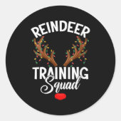 Womens Reindeer Training Squad Team Running Family Runder Aufkleber (Vorderseite)