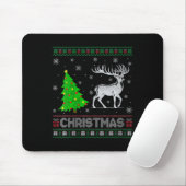 Womens Reindeer Xmas Tree Lighting Ugly Weihnachte Mousepad (Mit Mouse)
