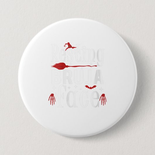 Womens Resting Bruja Face Bad und Bruja Funn Button (Vorderseite)