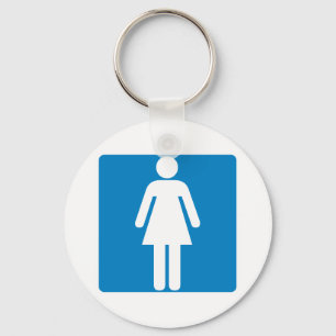 Women's Restroom Highway Sign Schlüsselanhänger